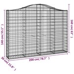 vidaXL Paniers à gabions arqués 4 Pièces 200x30x140/160 cm Fer galvanisé