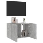 vidaXL Meuble TV mural avec lumières LED gris béton 60x35x41 cm