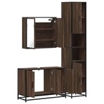 vidaXL Ensemble de meubles de salle de bain 3 Pièces Chêne marron
