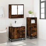 vidaXL Ensemble de meubles de salle de bain 3 Pièces Chêne fumé