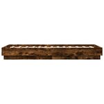 vidaXL Cadre de lit sans matelas avec lumières LED chêne fumé 75x190cm