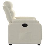 vidaXL Fauteuil inclinable Crème Velours