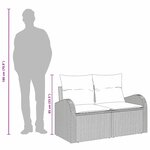 vidaXL Canapé de jardin 2 places avec coussins en rotin synthétique beige