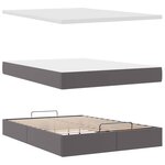 VidaXL Cadre de lit ottoman avec matelas gris 140x200 cm similicuir