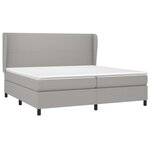 vidaXL Sommier à lattes de lit avec matelas Gris clair 200x200cm Tissu