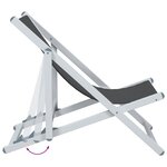 vidaXL Chaises de plage pliantes lot de 2 gris aluminium et textilène