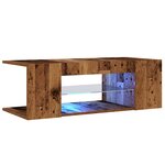 vidaXL Meuble TV avec lumières LED vieux bois bois d'ingénierie