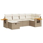 vidaXL Salon de jardin avec coussins 6 Pièces beige résine tressée