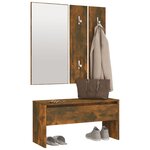 vidaXL Ensemble de meubles de couloir Chêne fumé Bois d'ingénierie