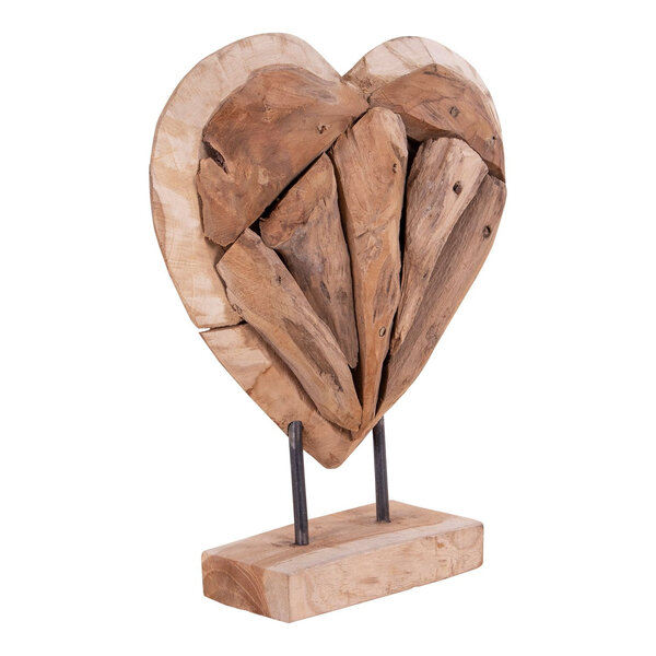 Cœur de décoration en teck 30 cm