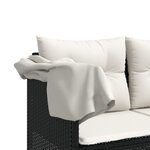 vidaXL Salon de jardin 5 Pièces avec coussins noir résine tressée