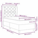 vidaXL Lit à ressort avec matelas en bleu - 100x200 cm  Tissu