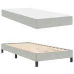 vidaXL Lit boxspring avec matelas Gris clair 90 x 220 cm Velours