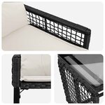vidaXL Ensemble de meubles d'extérieur 3 Pièces Noir et Blanc