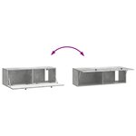 vidaXL Meuble TV mural Gris béton 98 x 31 x 30 cm Bois d'ingénierie
