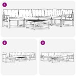vidaXL Ensemble de canapés d'extérieur 6 Pièces Blanc et Beige