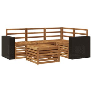 vidaXL Ensemble de canapés d'extérieur 5 pc Naturel Polyester