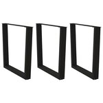 vidaXL Pieds de table à manger en V 3 pièces Noir 90 x (72-73 3) cm Acier
