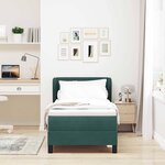 vidaXL Lit à ressorts avec tête de lit Vert foncé 80 x 200 cm Velours