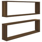 vidaXL Étagères murales cube 2 Pièces Chêne marron 100x15x30 cm Bois