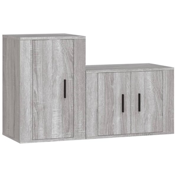 vidaXL Ensemble de meubles TV 2 Pièces Sonoma gris Bois d'ingénierie