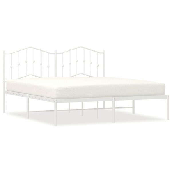 vidaXL Cadre de lit métal sans matelas et tête de lit blanc 183x213 cm