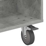 vidaXL Table d'appoint avec roues Gris béton 90 x 50 x 30 cm