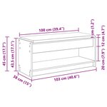 vidaXL Banc d'entrée avec coussin Chêne noir 103 x 38 x 45 cm