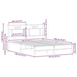 vidaXL Cadre de lit sans matelas chêne marron 140x190 cm