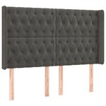 vidaXL Sommier à lattes de lit matelas et LED Gris foncé 160x200 cm