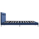 vidaXL Cadre de lit avec LED sans matelas bleu tissu 160x200 cm