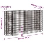 vidaXL Lit surélevé à gabion Fer galvanisé 190x50x100 cm