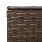 vidaXL Boîte de rangement de jardin et roues marron 190L poly rotin