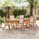vidaXL Ensemble à manger de jardin 7Pièces bois d'acacia solide textilène