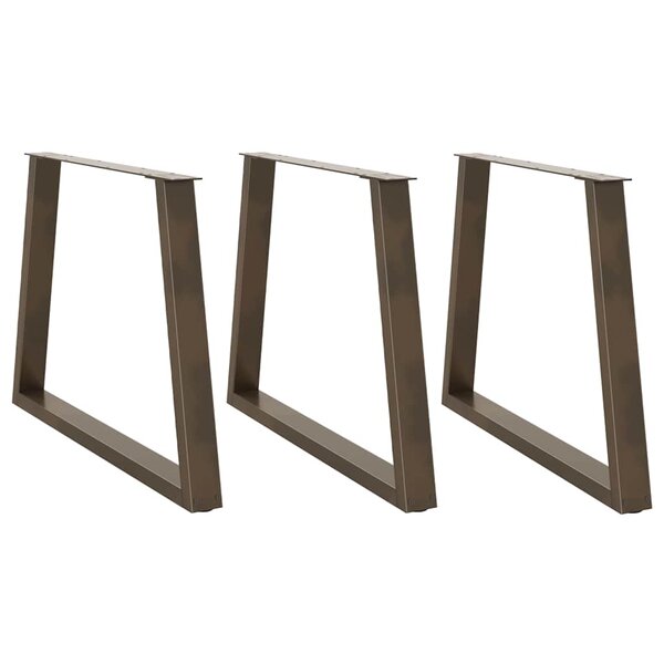 vidaXL Pieds de table à manger en forme de V  3 pièces  acier naturel  100 x (72-73 3) cm