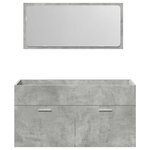 vidaXL Ensemble de meubles de salle de bain 3 Pièces gris béton