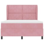 vidaXL Lit à ressorts avec matelas Rose 160 x 200 cm Velours