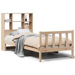 vidaXL Lit bibliothèque sans matelas 90x190 cm bois de pin massif