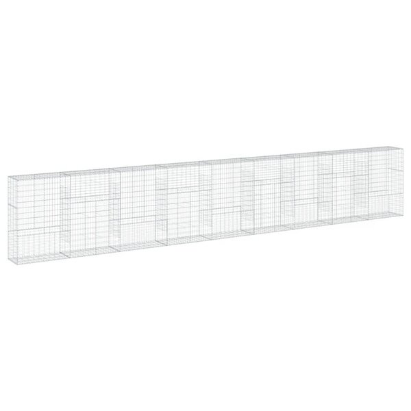 vidaXL Panier gabion avec couvercle 900x50x150 cm fer galvanisé
