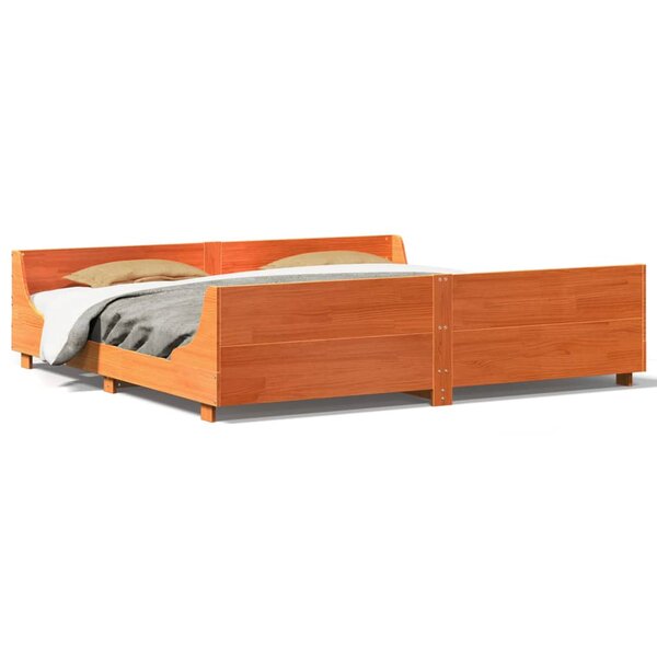 vidaXL Cadre de lit sans matelas cire marron 180x200cm bois pin massif