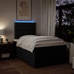vidaXL Sommier à lattes de lit avec matelas Noir 120x200 cm Tissu