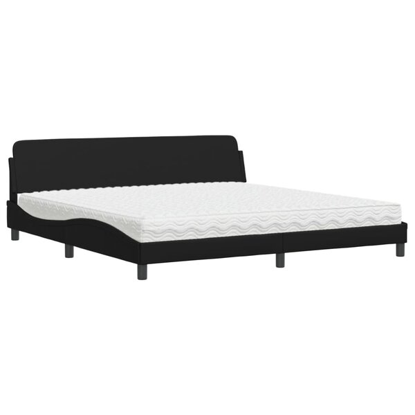 vidaXL Lit avec matelas noir 200x200 cm similicuir