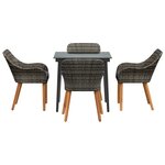 vidaXL Ensemble de salle à manger pour jardin 5 Pièces Gris polyrotin