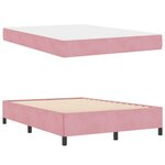 vidaXL Cadre de lit avec matelas Rose 140 x 200 cm tissu