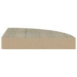 vidaXL Étagères d'angle flottantes 2 Pièces chêne 25x25x3 8 cm MDF
