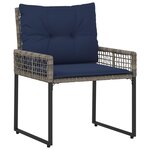 vidaXL Ensemble de meubles d'extérieur 3 Pièces Gris et marine