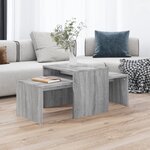vidaXL Ensemble table basse Sonoma gris 100x48x40 cm Bois d'ingénierie