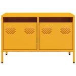 vidaXL Meuble TV jaune moutarde 68x39x43 5 cm acier laminé à froid