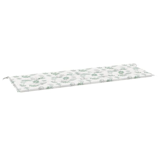 vidaXL Coussin de banc de jardin motif de feuilles 150x50x3 cm