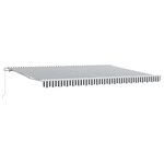 vidaXL Auvent manuel rétractable anthracite et blanc 450x300 cm